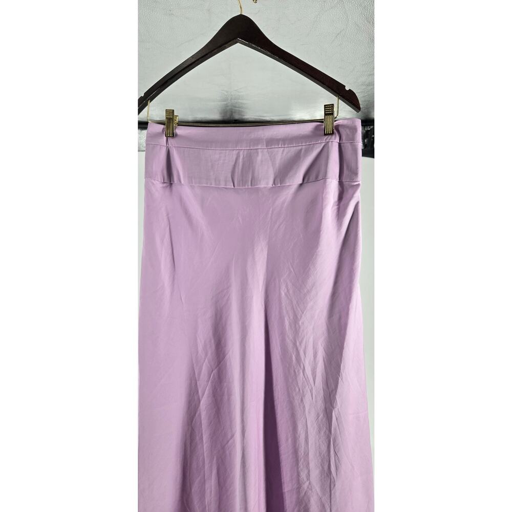 Free People Satin Slip Lilac Midi Skirt Womens 10 Flowy Fairy Pastel Purple - Picture 3 of 5